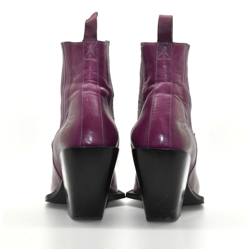 D5 Auth JOHN FLUEVOG Diana Signature Purple Leather Chelsea Boot Shoes Size 11 - Picture 6 of 7